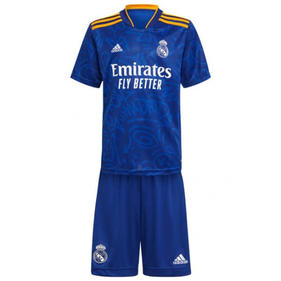 Camisola Real Madrid Criança Equipamento Segundo 2021-2022 Manga Curta